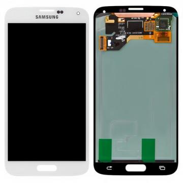 Original Écran Complet Vitre Tactile LCD Samsung Galaxy S5 (G900) Blanc Service Pack